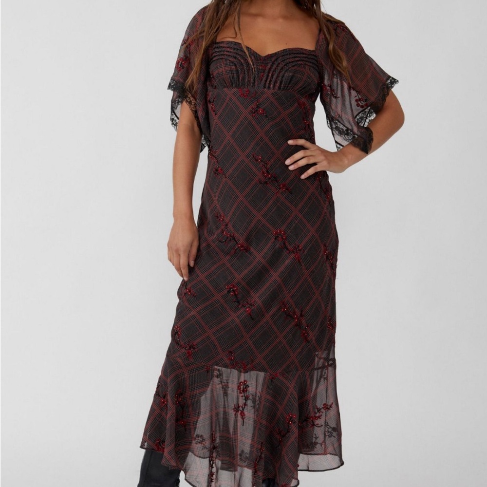 Free People Fallen Flowers Midi Dress